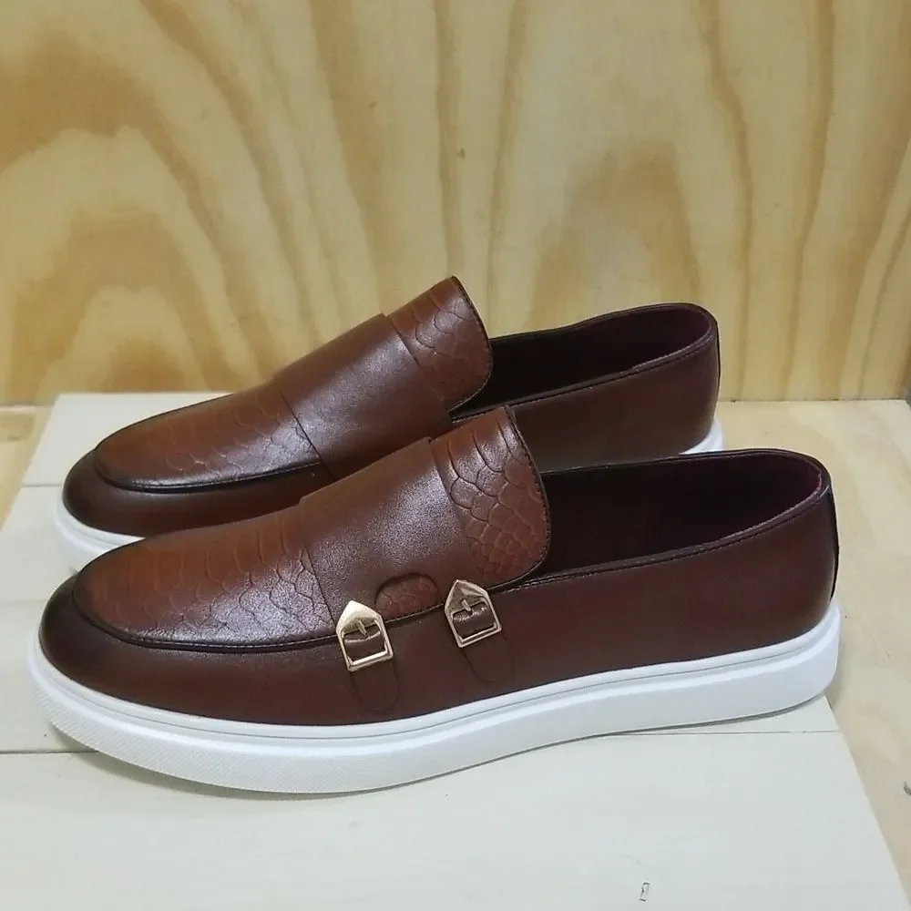 Men's Brown Loafers with Buckle Detail Men's size 13 EU 47